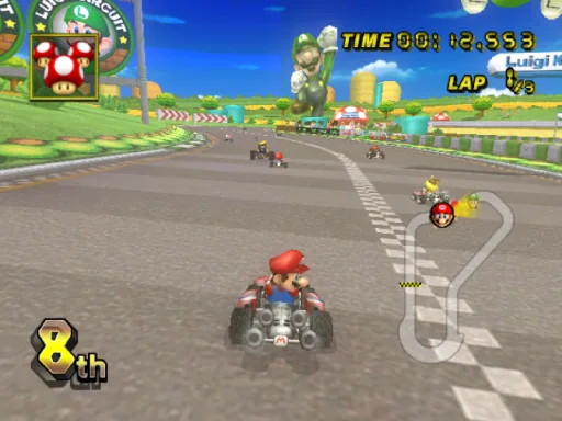 Captura del juego original: Mario Kart Wii