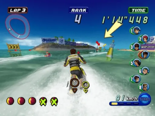 Captura del juego original: Wave Race - Blue Storm
