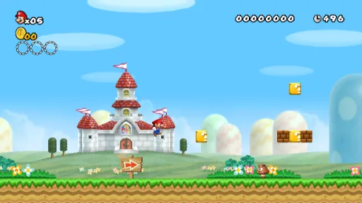 Captura del juego original: New Super Mario Bros. Wii