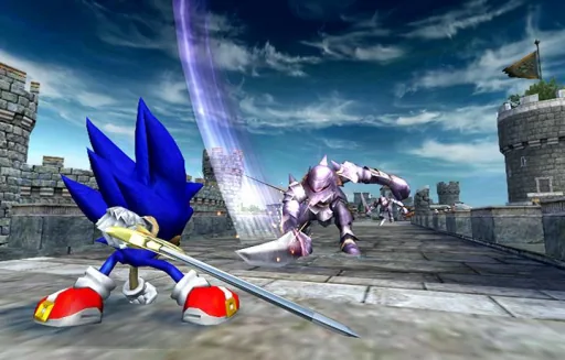 Captura del juego original: Sonic and the Black Knight