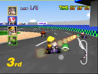 Captura del juego original: Mario Kart 64