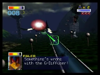 Captura del juego original: Star Fox 64